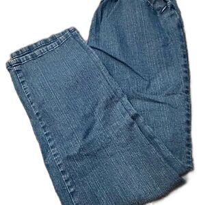 Chic Blue Straight Leg Women's Elastic Jeans (R1)